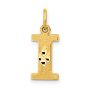 14k Yellow Gold, Julia Collection, Small Satin Block Initial I Pendant